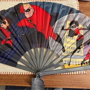 Disney Gray and Red Hand Fan